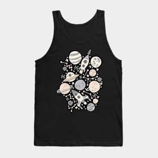 Space Black & White Tank Top